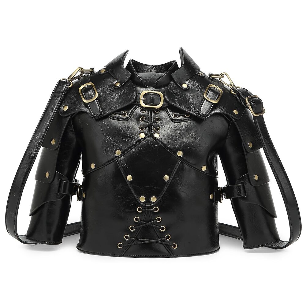 2270 and PVC Unique Novelty Steampunk Armor Shaped Crossbody Shoulder Bag